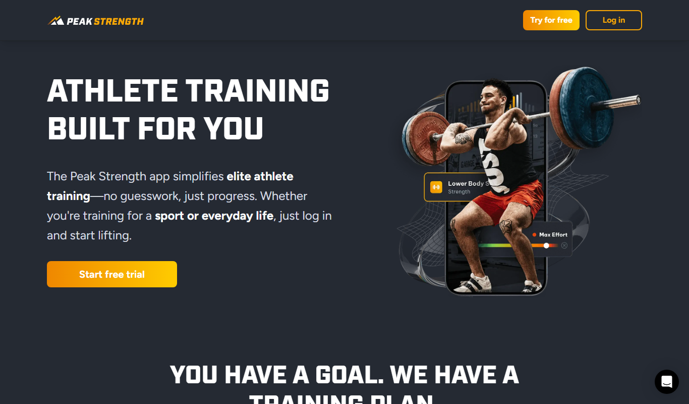 Peak Strength app screenshot