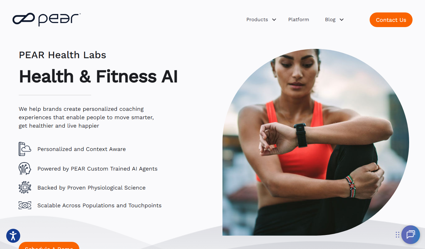 Screenshot of the pearsports.com interface