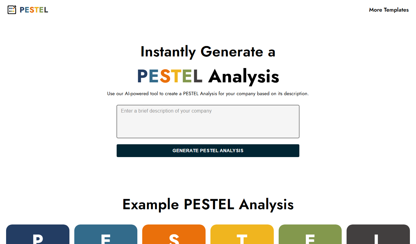 PESTEL app screenshot