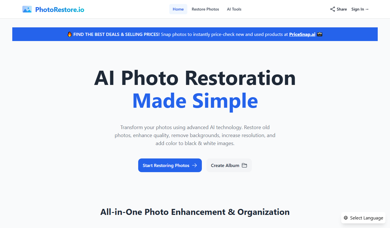 Photo Restore app screenshot
