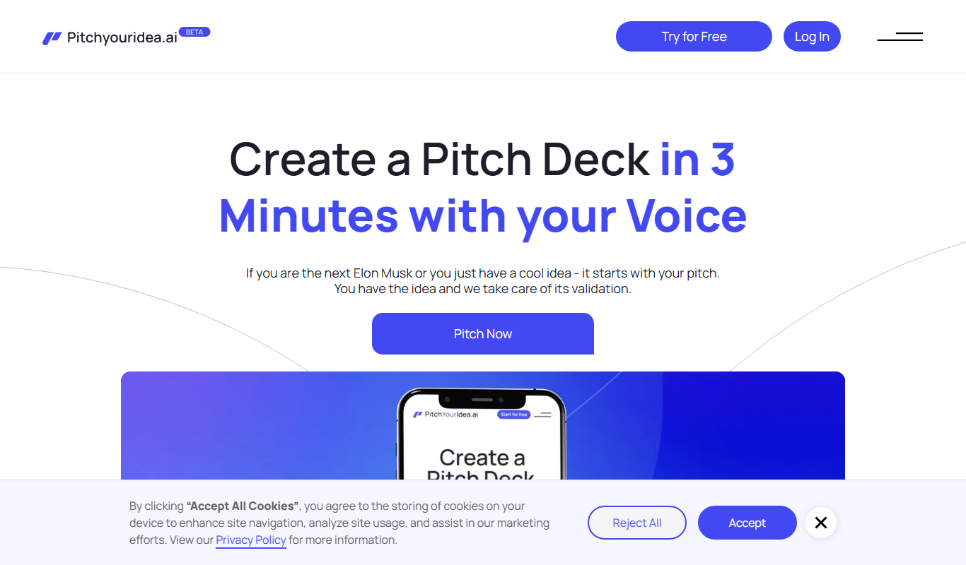 PitchYourIdea.ai app screenshot