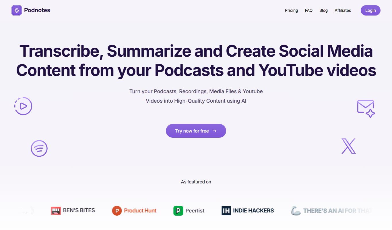 Podnotes app screenshot