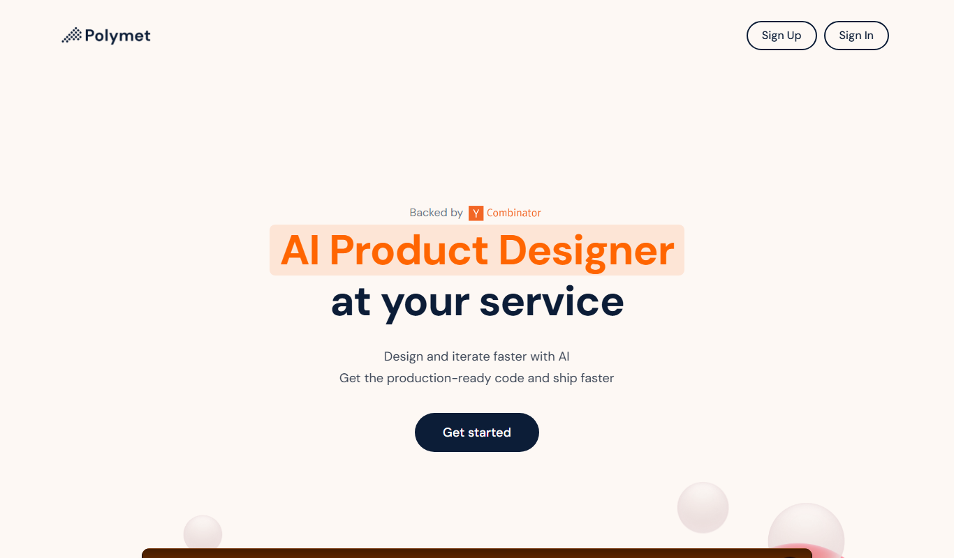 Screenshot of Polymet AI platform interface