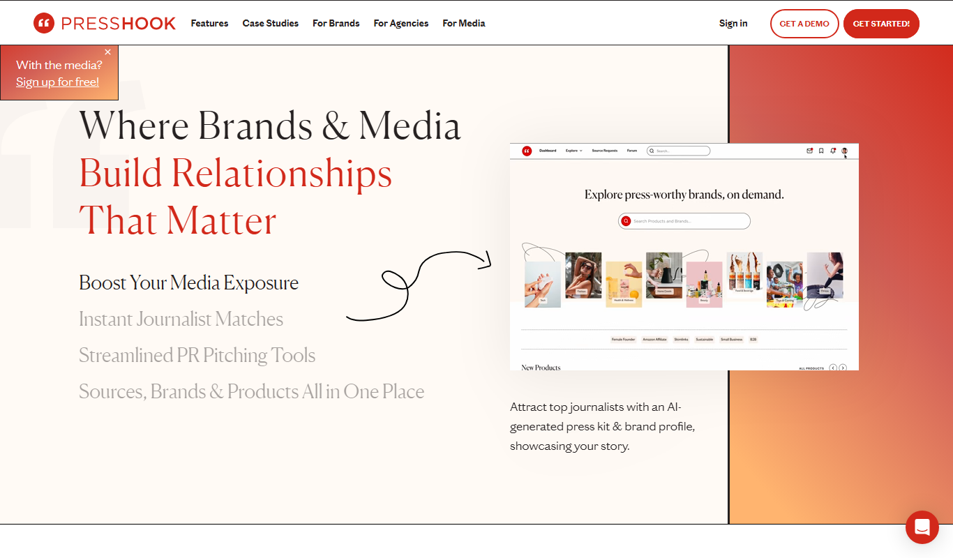 Screenshot of the Press Hook interface