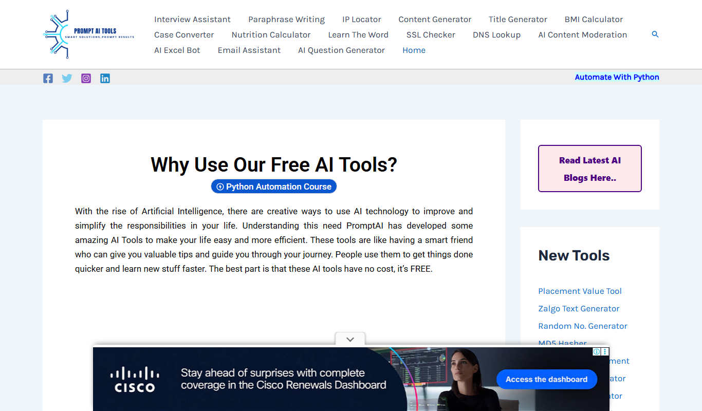 PromptAI Tools app screenshot