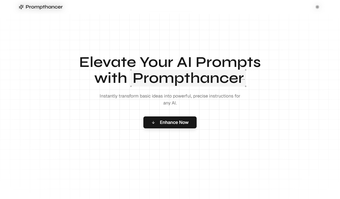 Screenshot of the Prompthancer interface