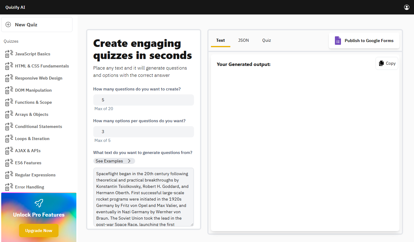 Quizify app screenshot