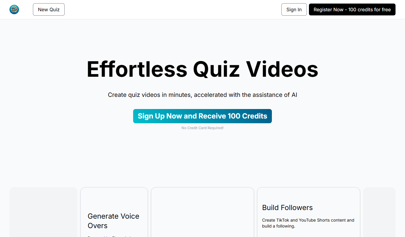 QuizTok – AI Generated Quiz Videos for TikTok app screenshot