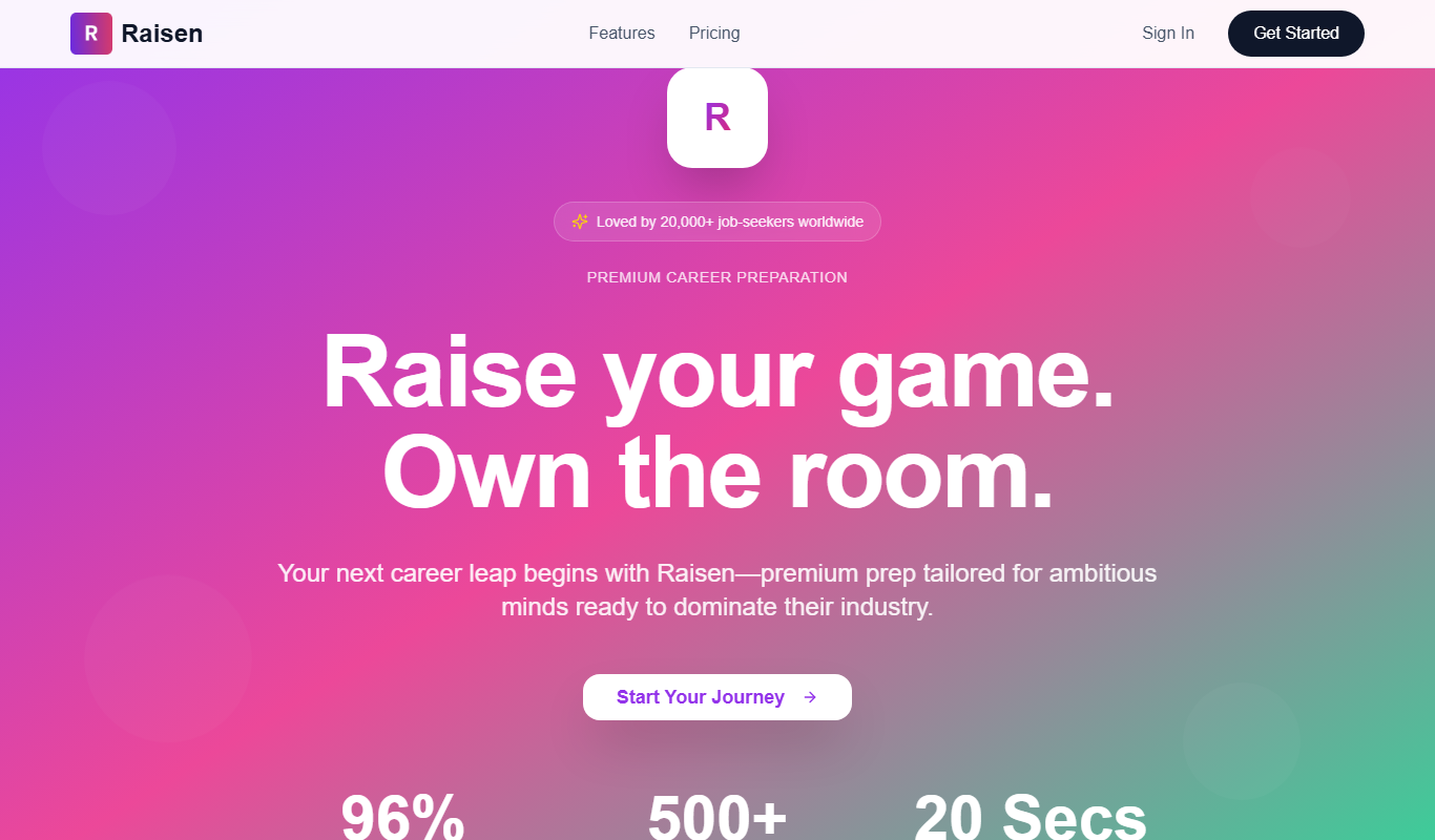 Raisen.org app screenshot