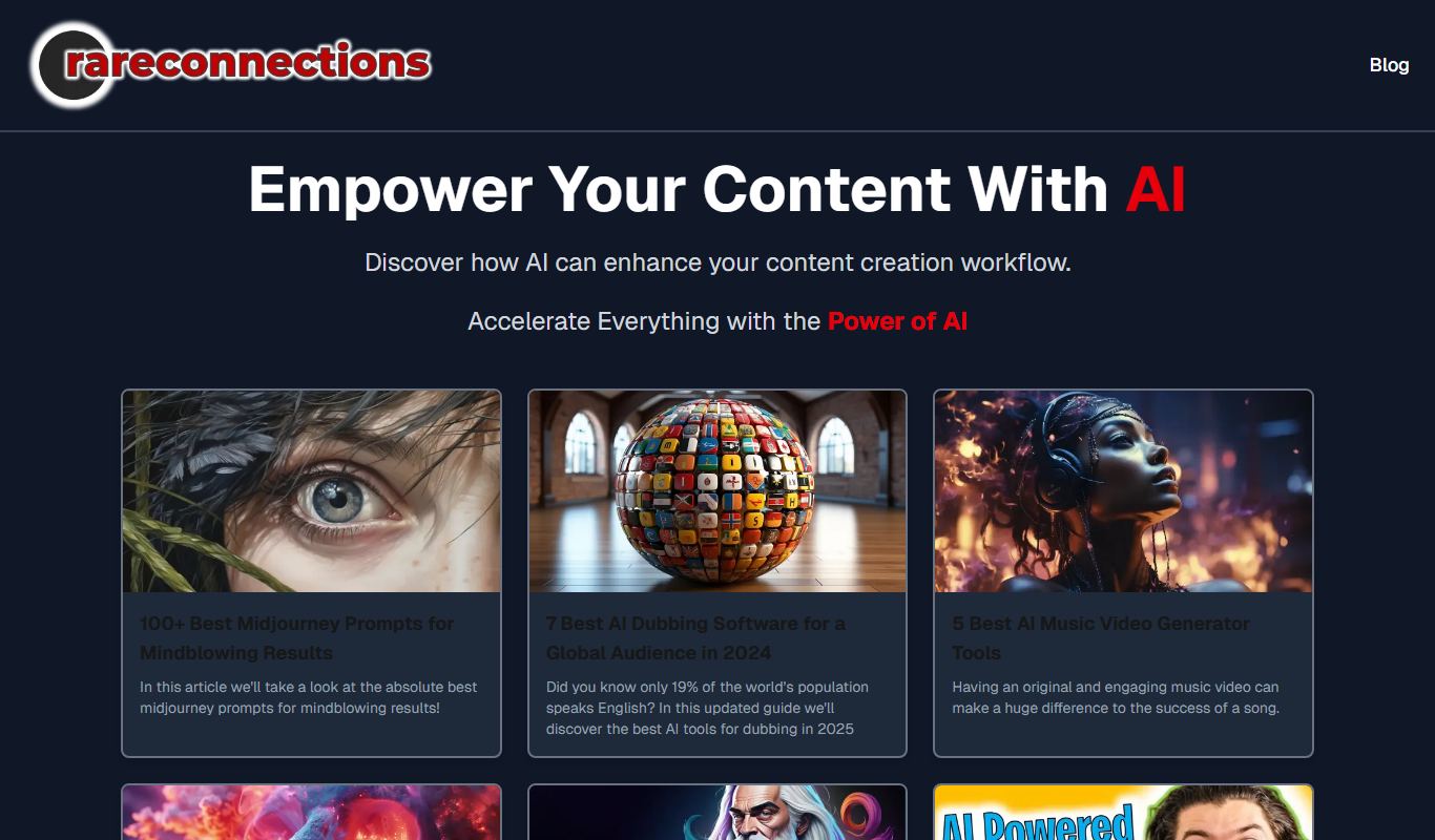 rareconnections.io app screenshot