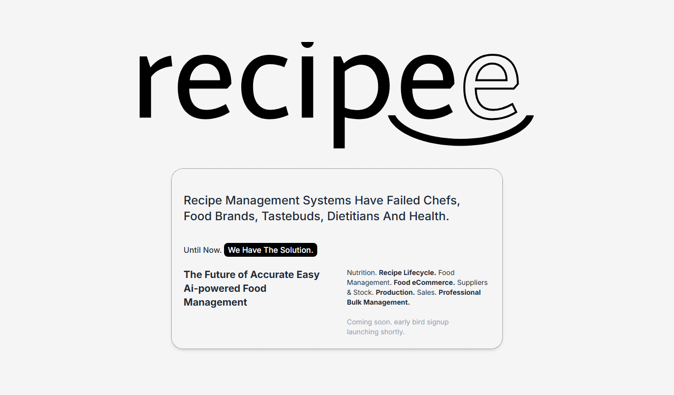 Screenshot of the Recipee interface