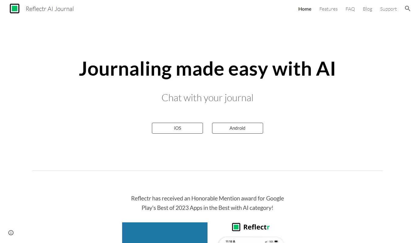 Reflectr app screenshot