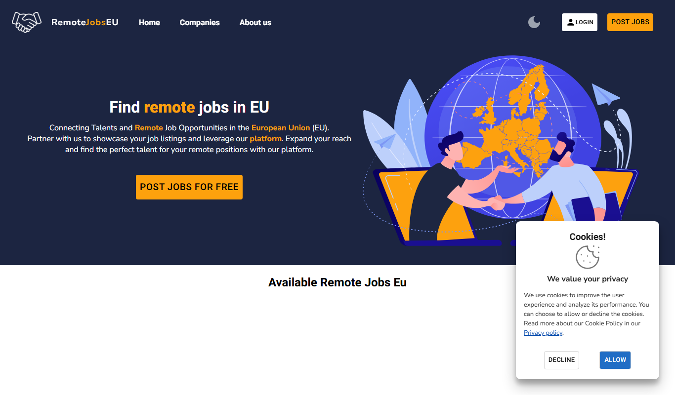 RemoteJobsEu app screenshot