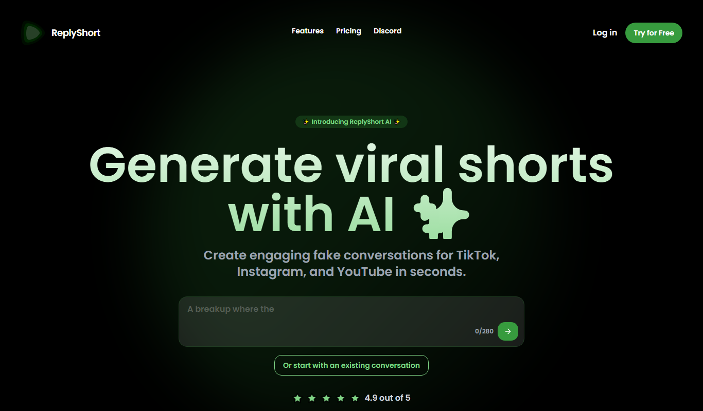 ReplyShort app screenshot