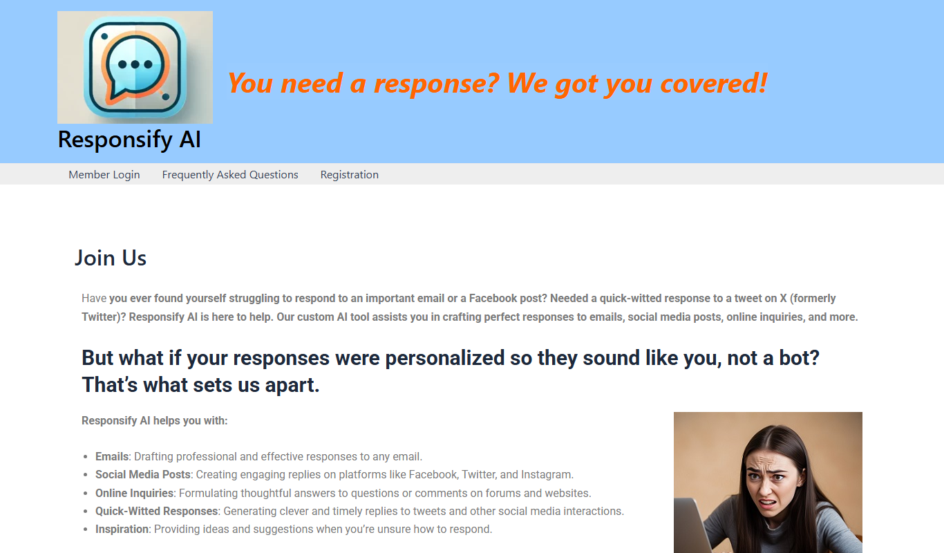 Responsify AI – app screenshot