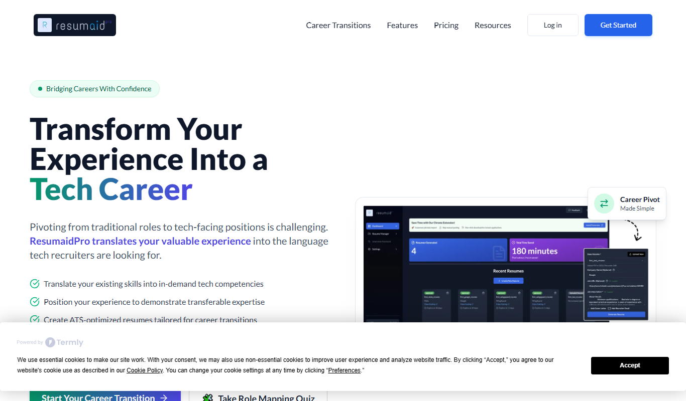 ResumaidPro app screenshot