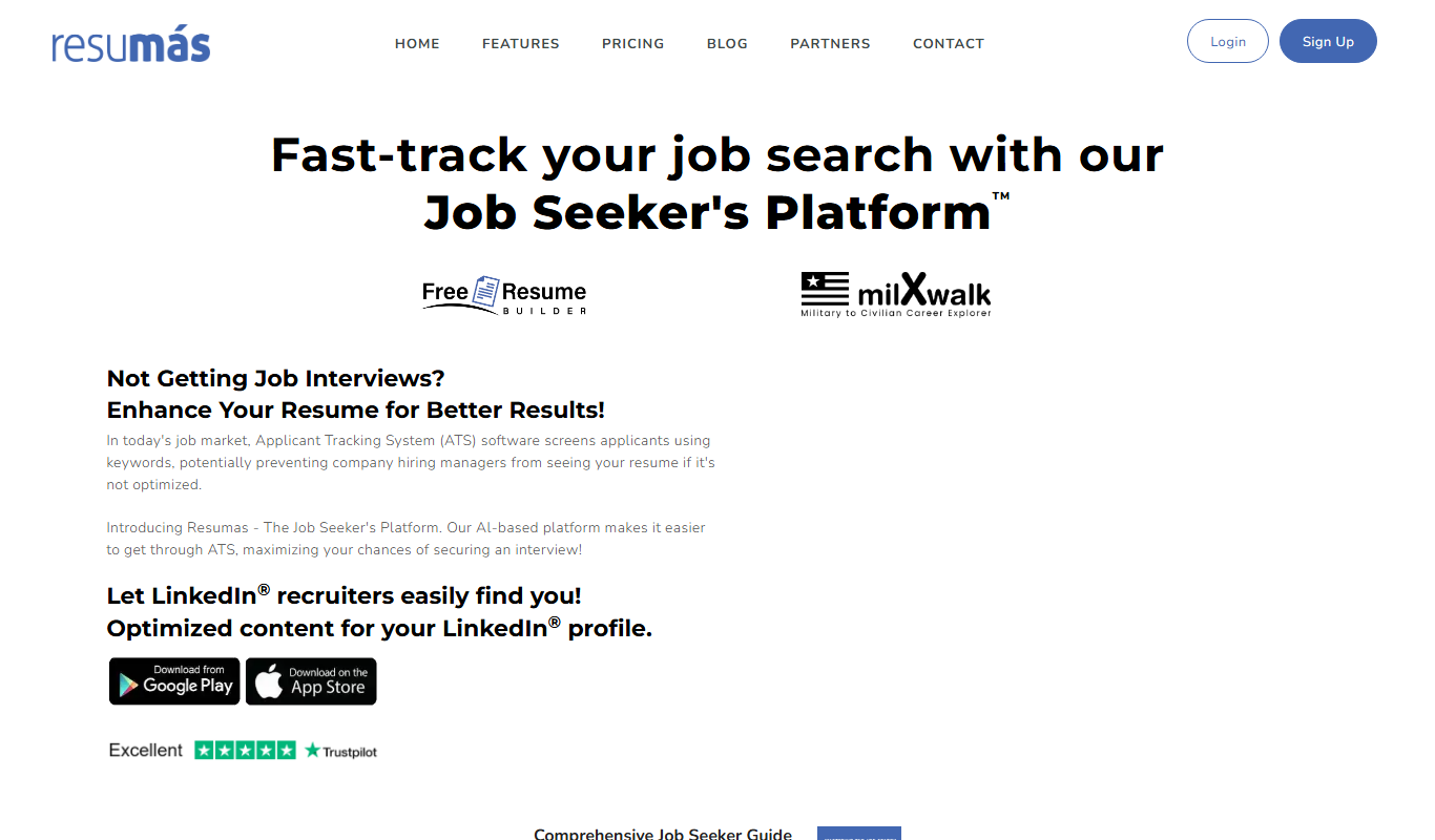 resumas.com app screenshot