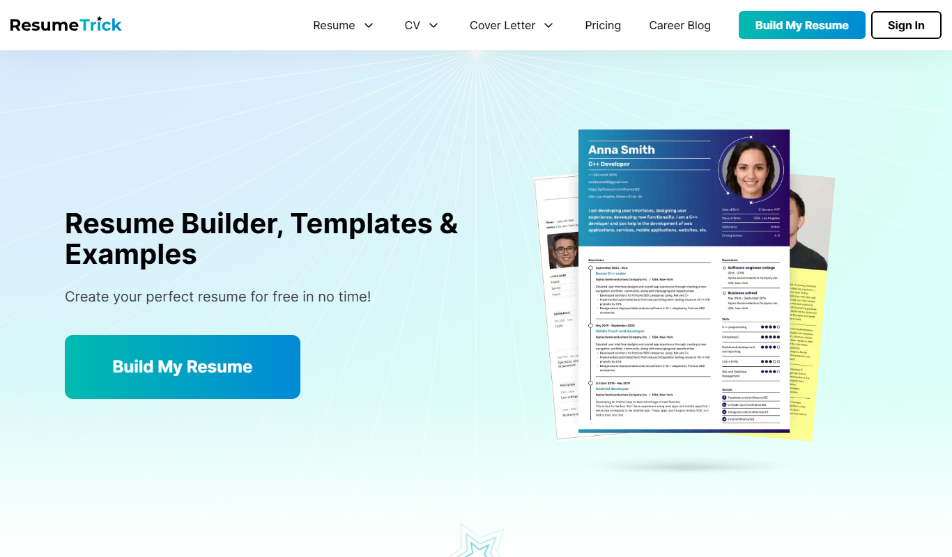 Resume Trick app screenshot