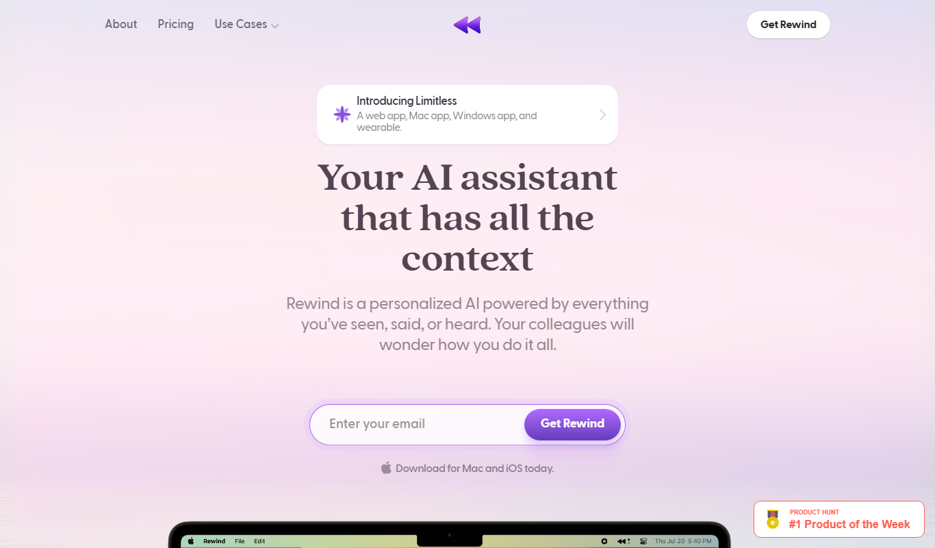 Rewind AI app screenshot