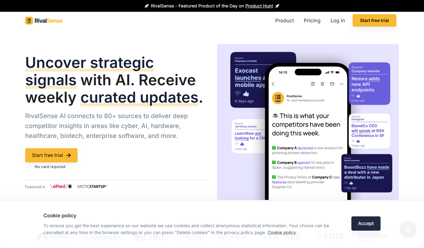 Screenshot of the RivalSense interface