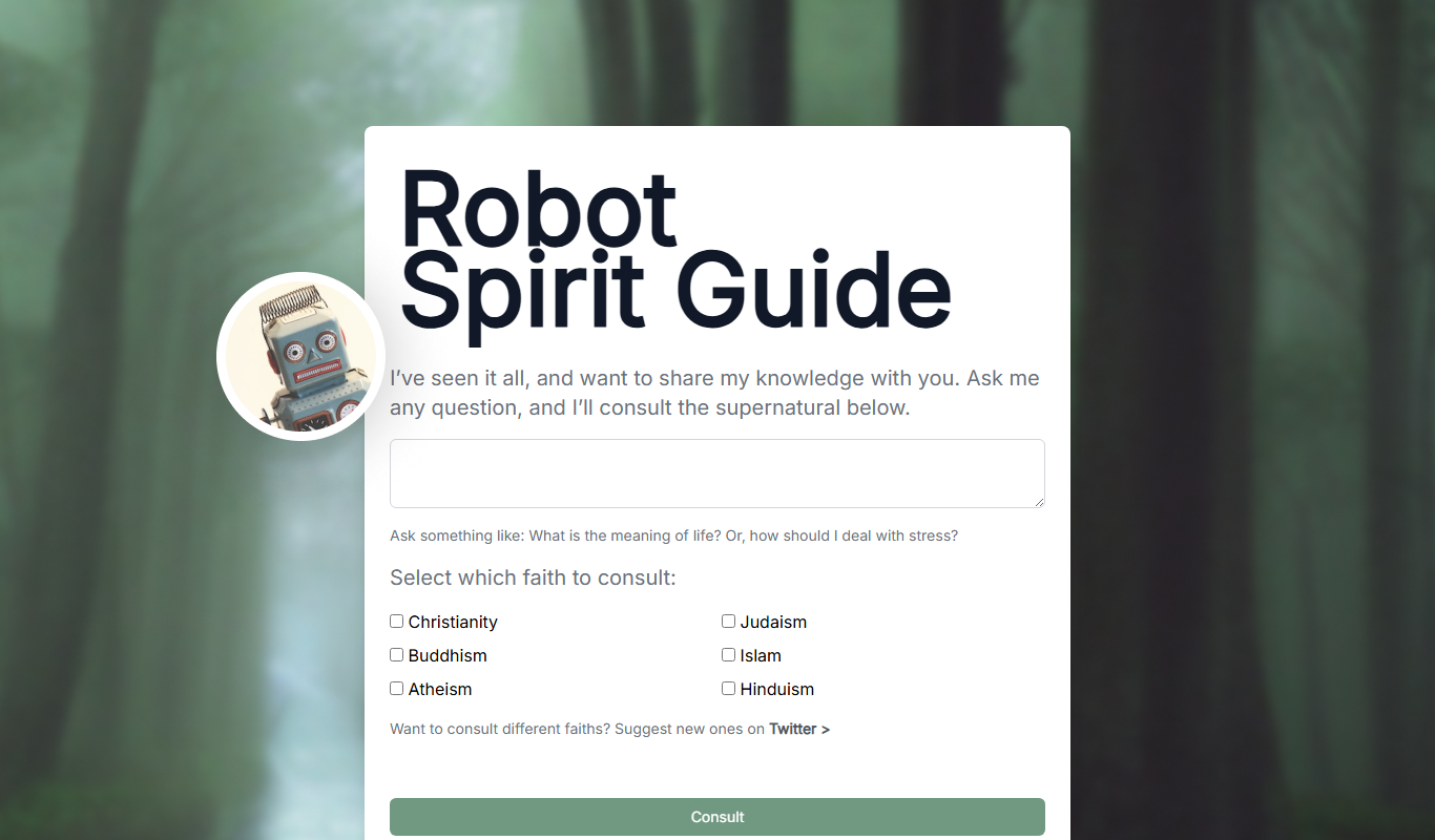 Robot Spirit Guide app screenshot