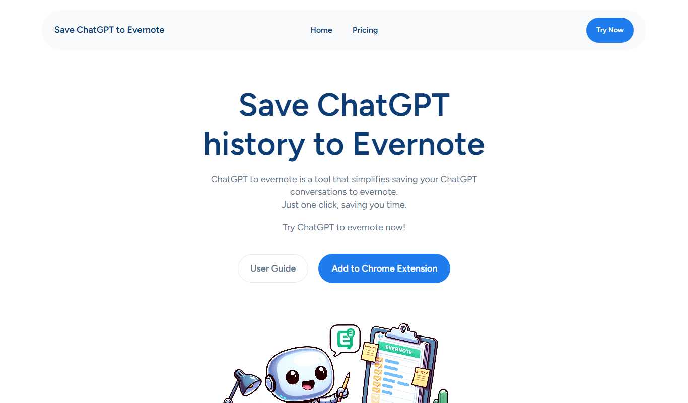 Save ChatGPT history to Evernote app screenshot