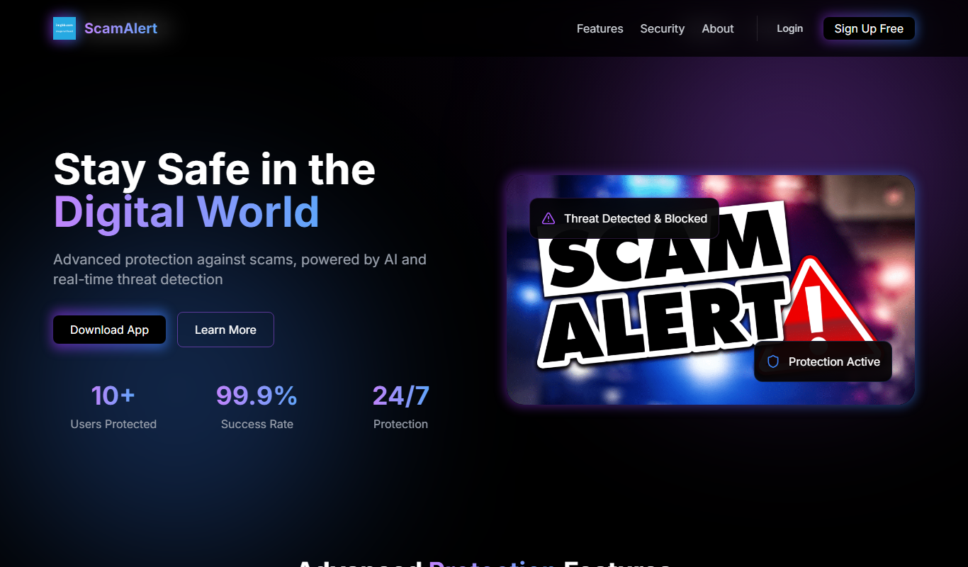 ScamAlert app screenshot