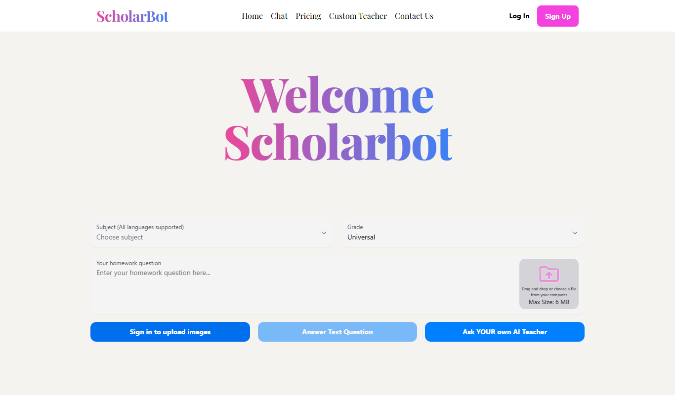 Scholarbot AI app screenshot