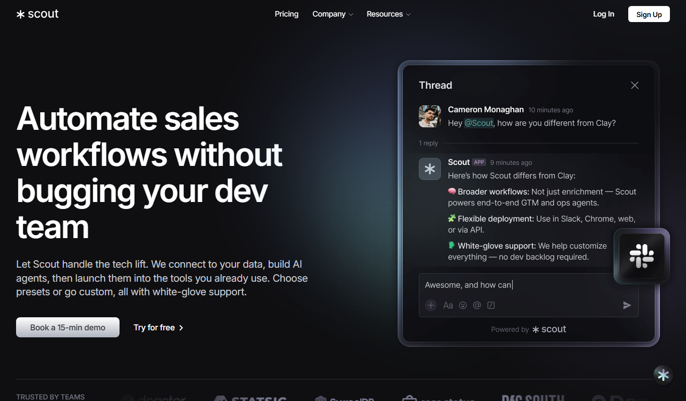 Screenshot of the Scout interface