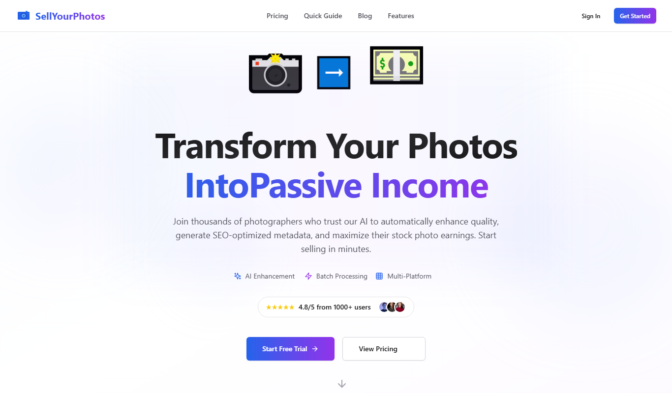 SellYourPhotos app screenshot