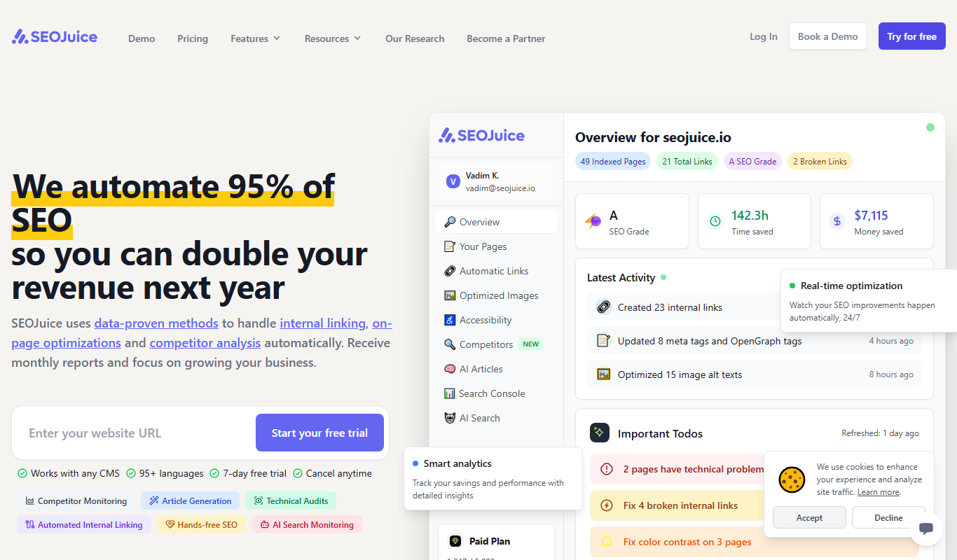 SEOJuice app screenshot