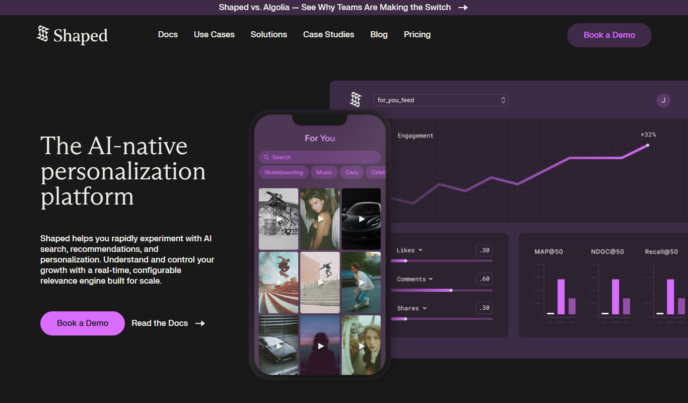 Screenshot of the Shaped interface