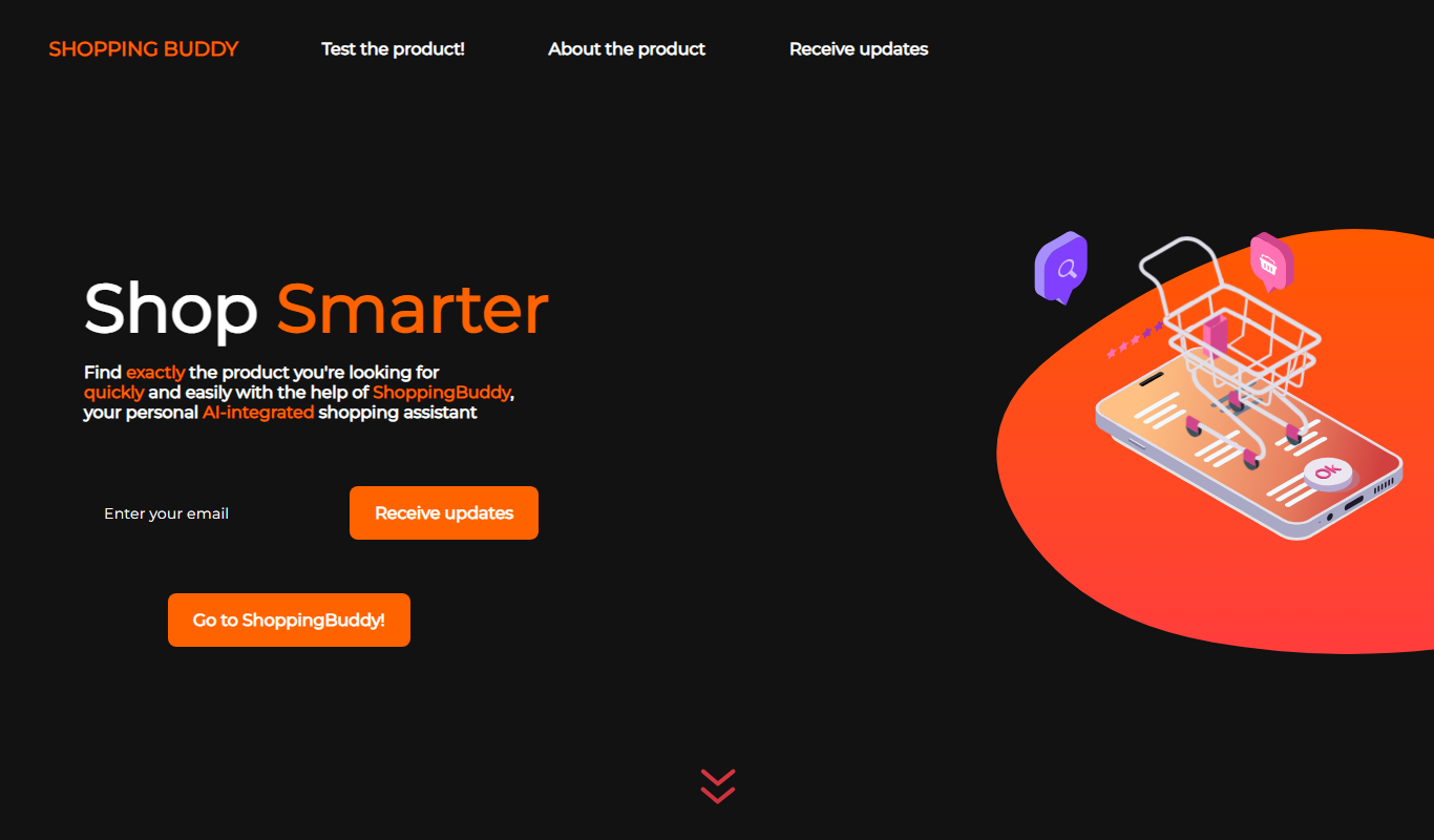 Screenshot of the ShoppingBuddy interface