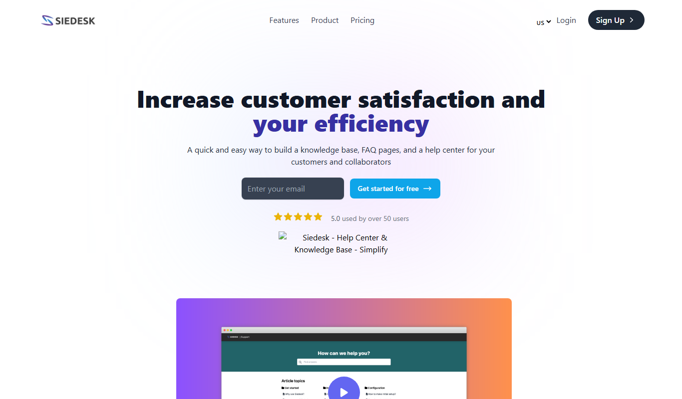 Siedesk – Help Center & Knowledge Base app screenshot