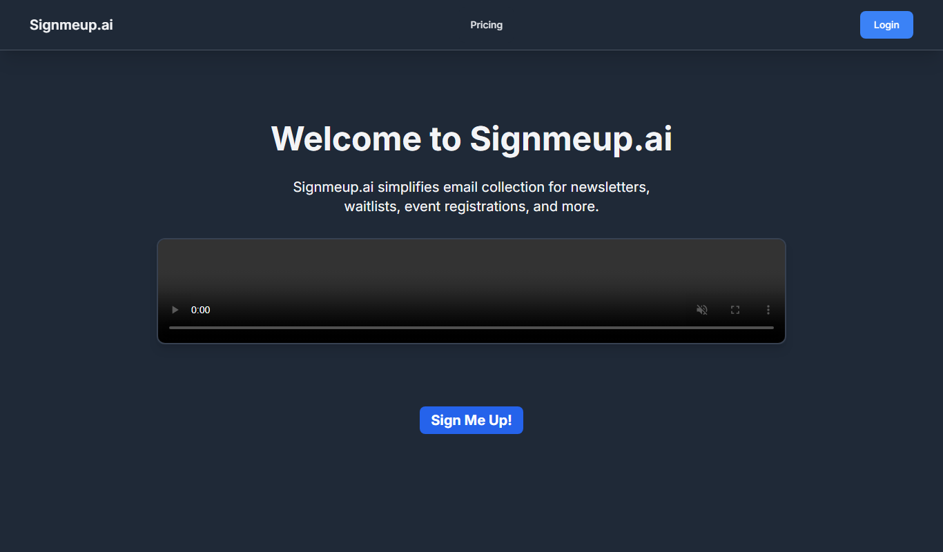 Screenshot of the Signmeup.ai interface