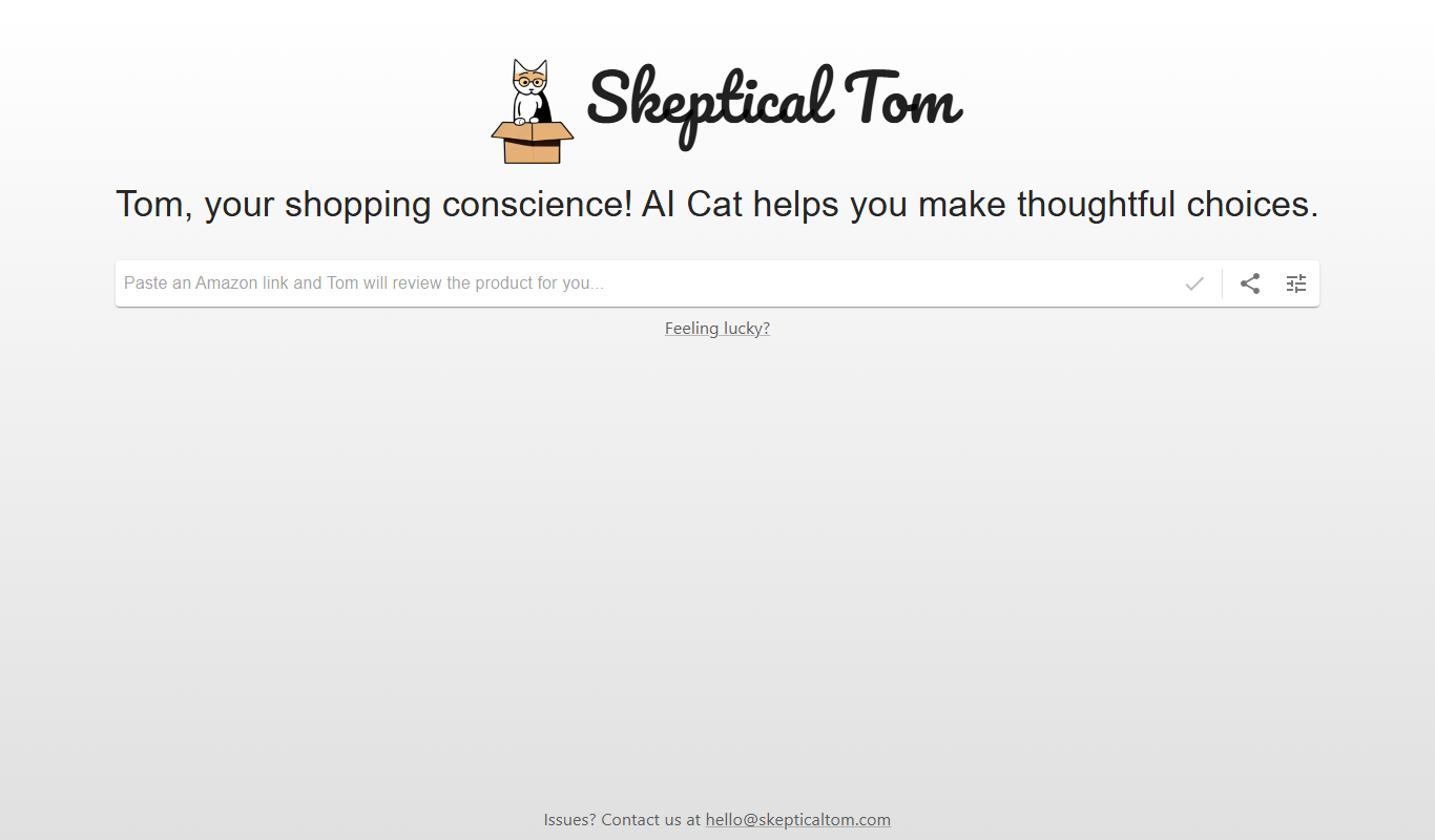 Skeptical Tom app screenshot