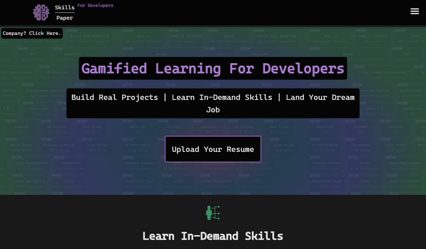 Skills Over Paper app screenshot