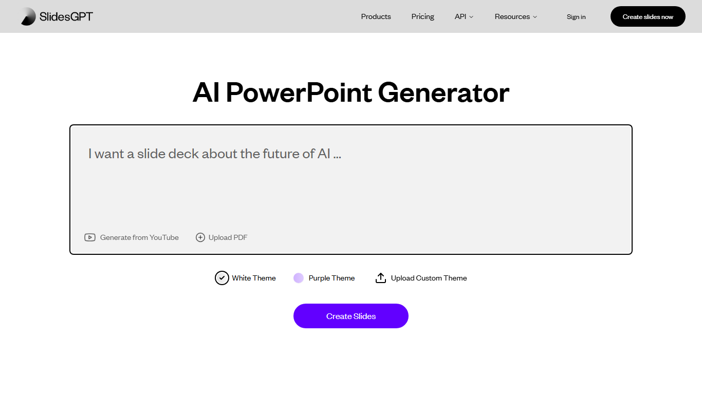 SlidesGPT app screenshot