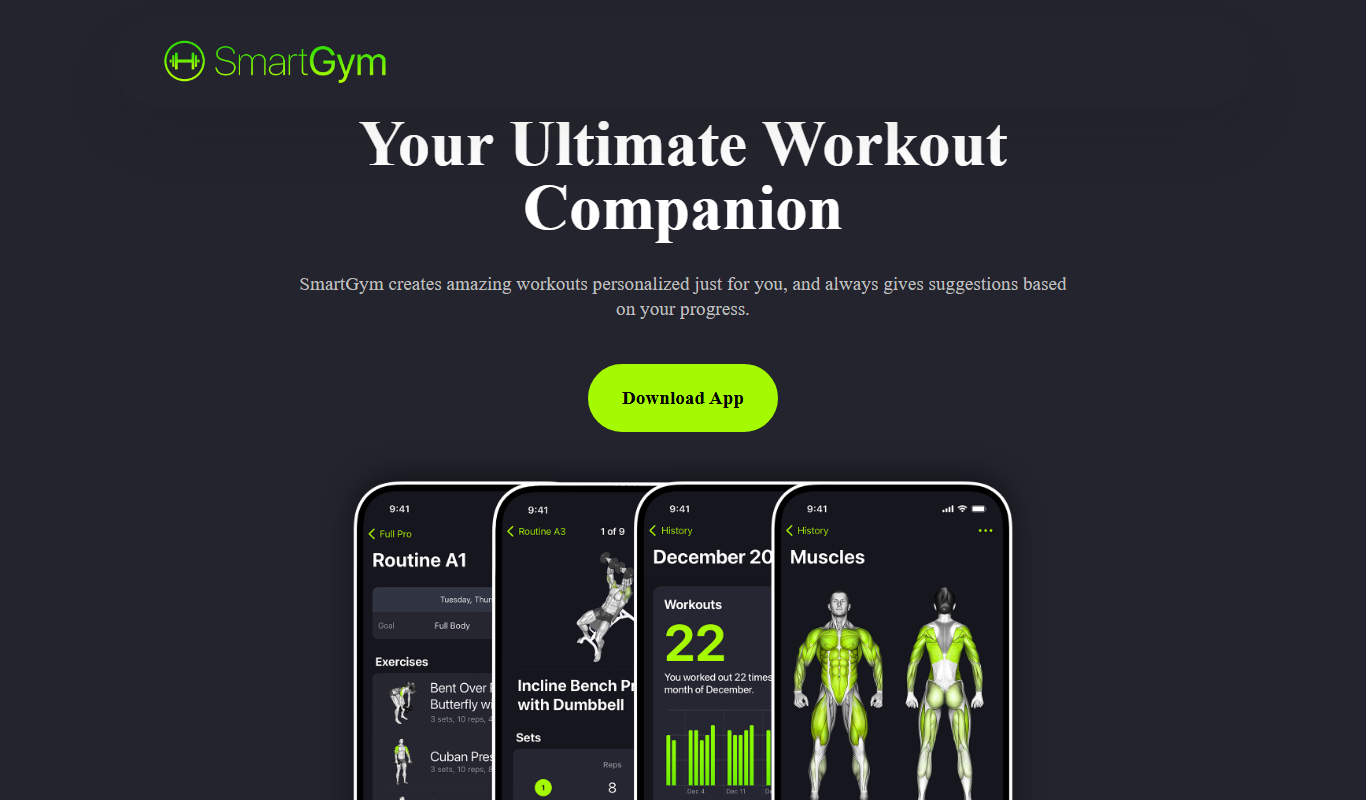 SmartGym app screenshot