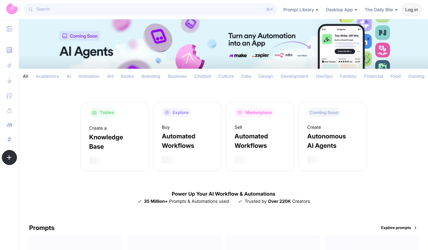 Snack Prompt app screenshot