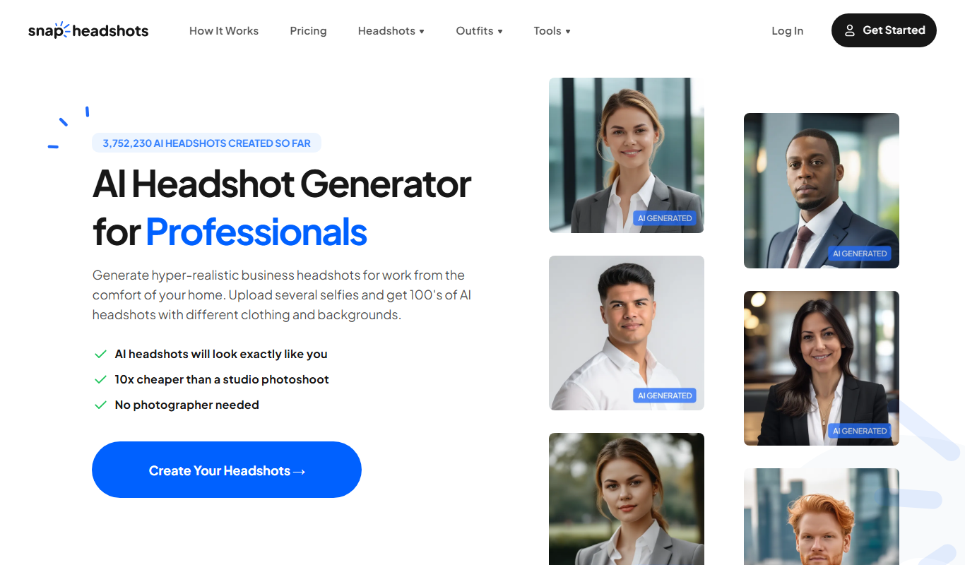 snapheadshots.com app screenshot