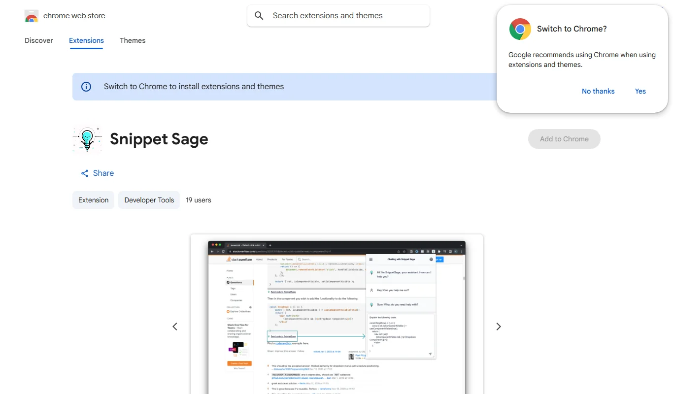SnippetSage Chrome Extension For Efficient Code Snippet Management