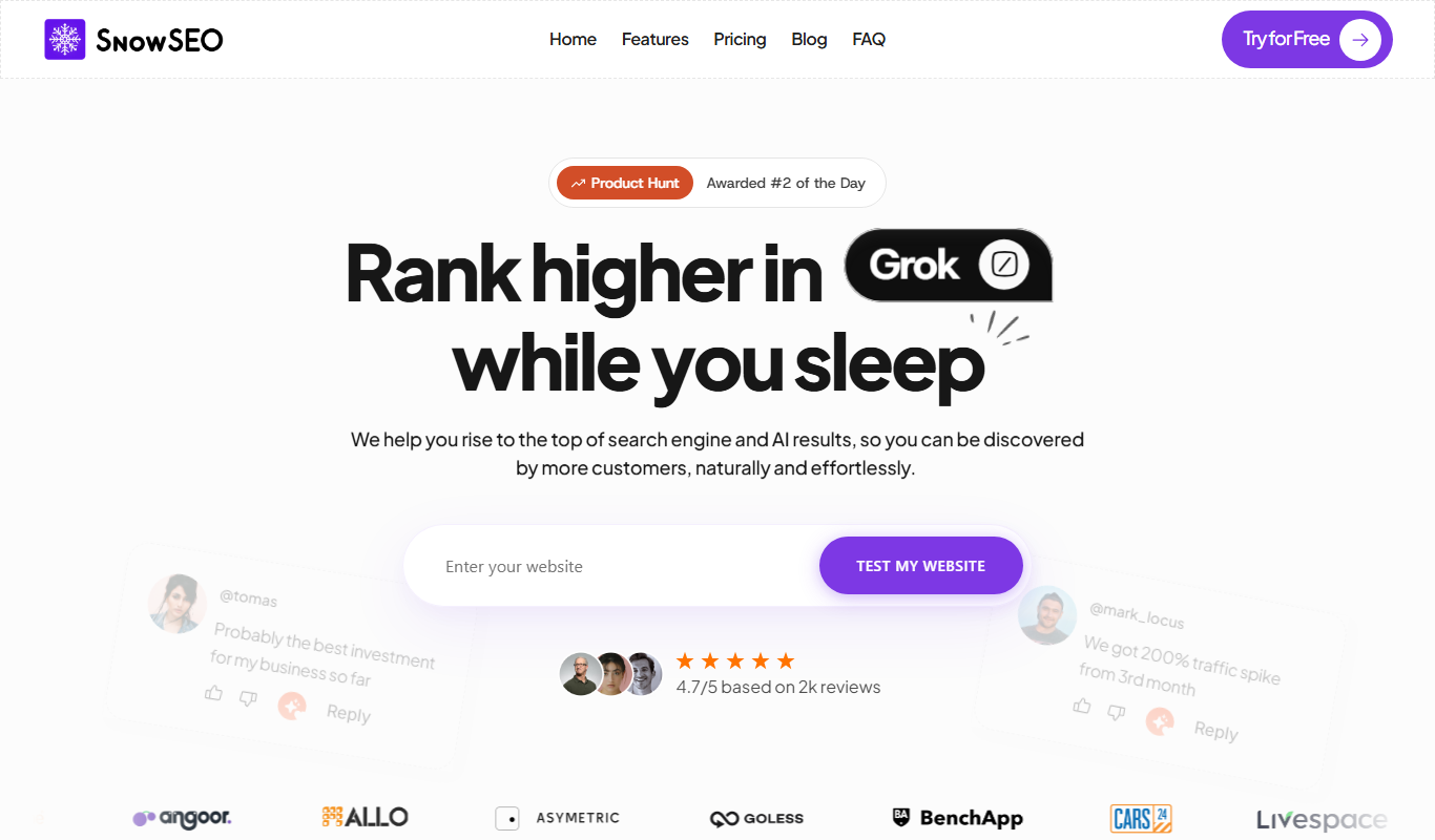 SnowSEO app screenshot