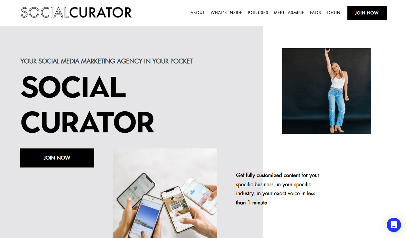 Screenshot of the Social Curator interface