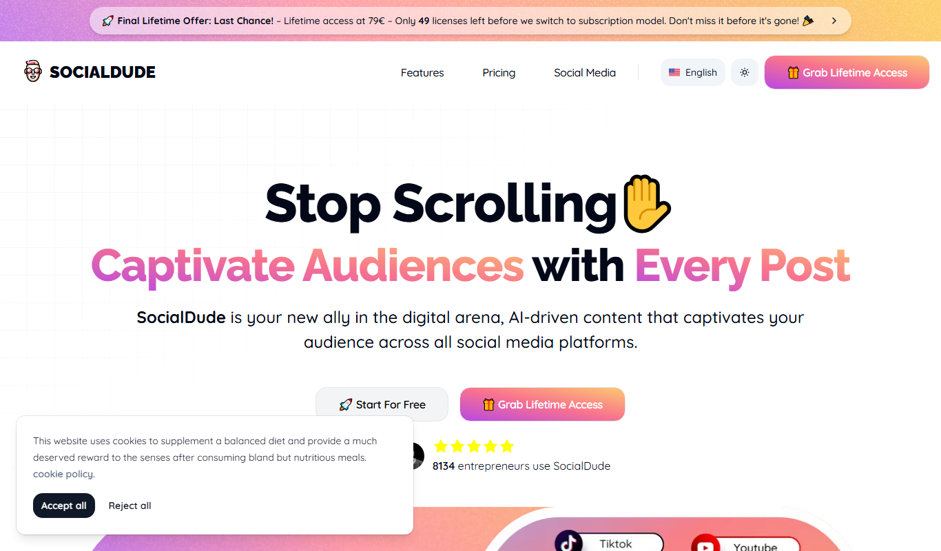 Socialdude.ai app screenshot