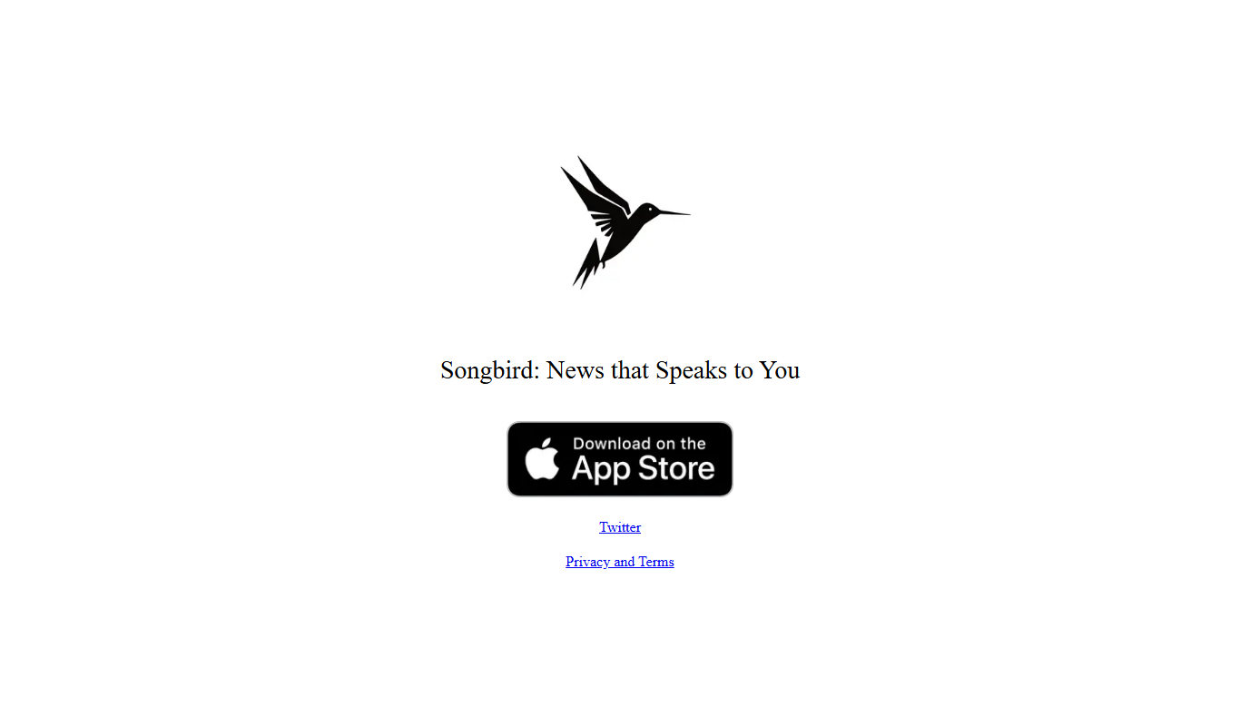 Screenshot of the Songbird for iOS interface