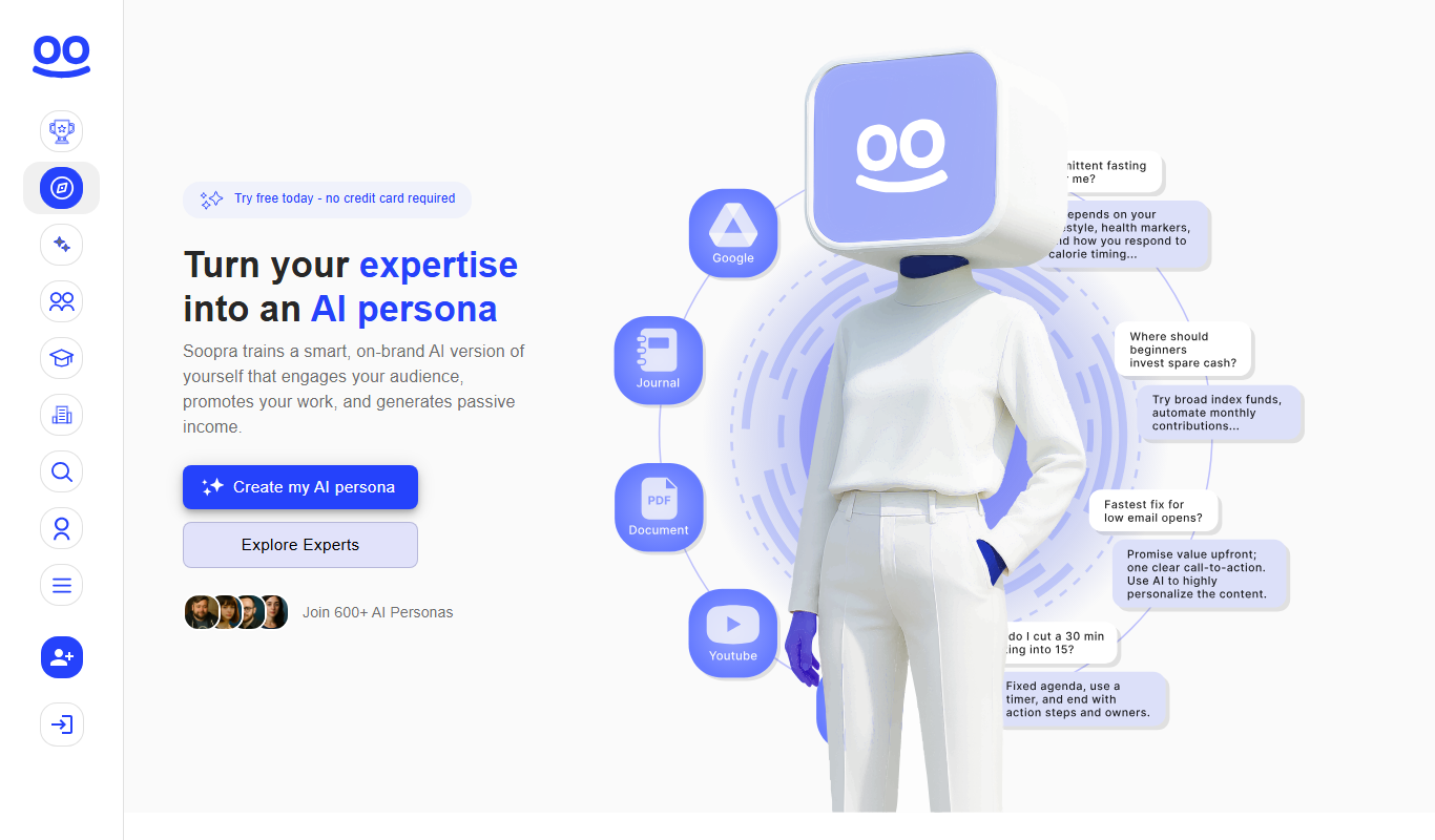 Soopra AI Personality Engine app screenshot