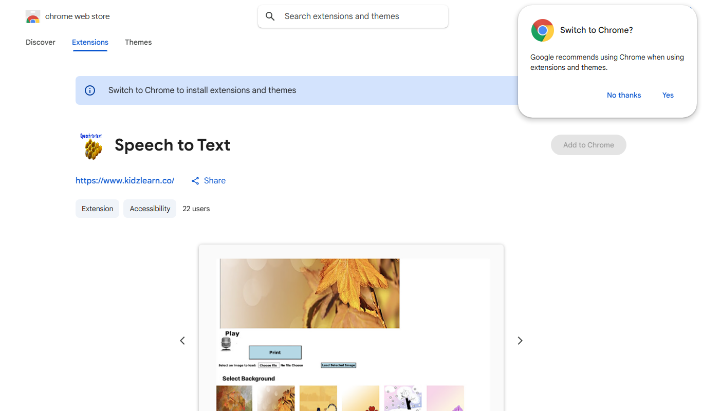 Speech to Text app screenshot