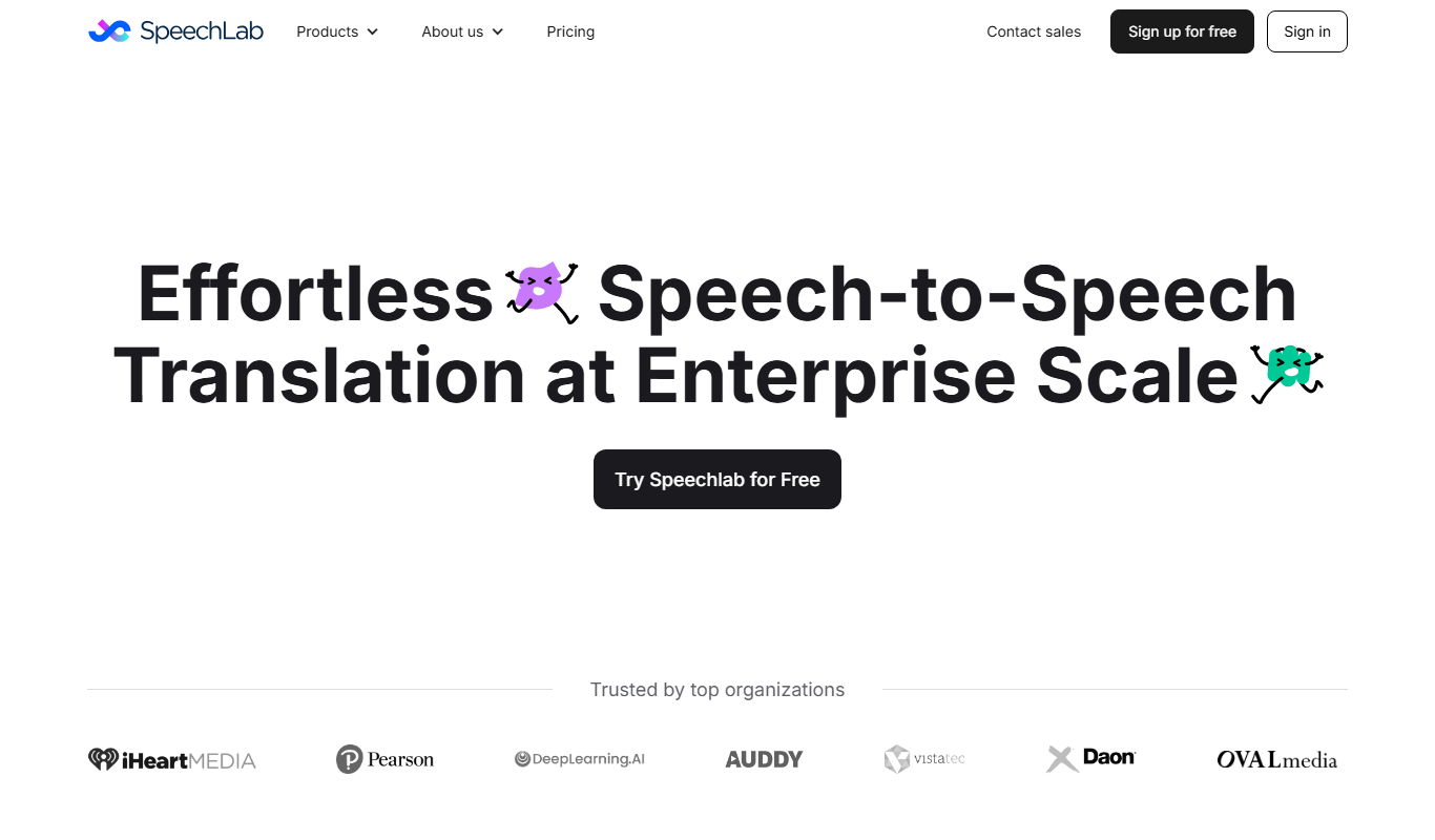 Screenshot of the Speechlab interface