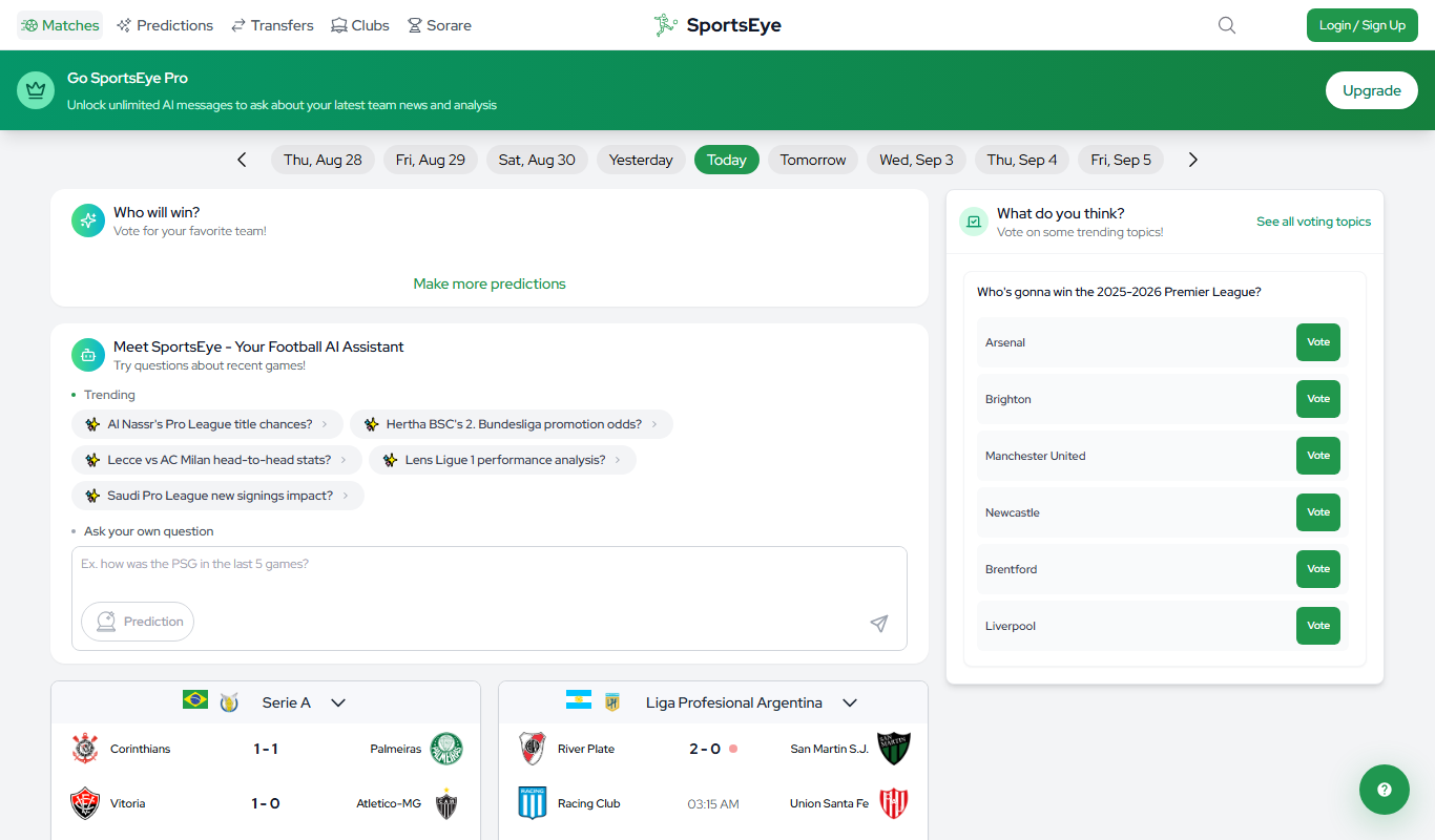 SportsEye app screenshot